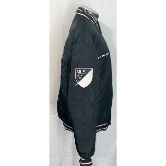 Inter Miami CF Men Bomber Jacket M MLS full snap varsity Jacket black - Picture 5 of 12